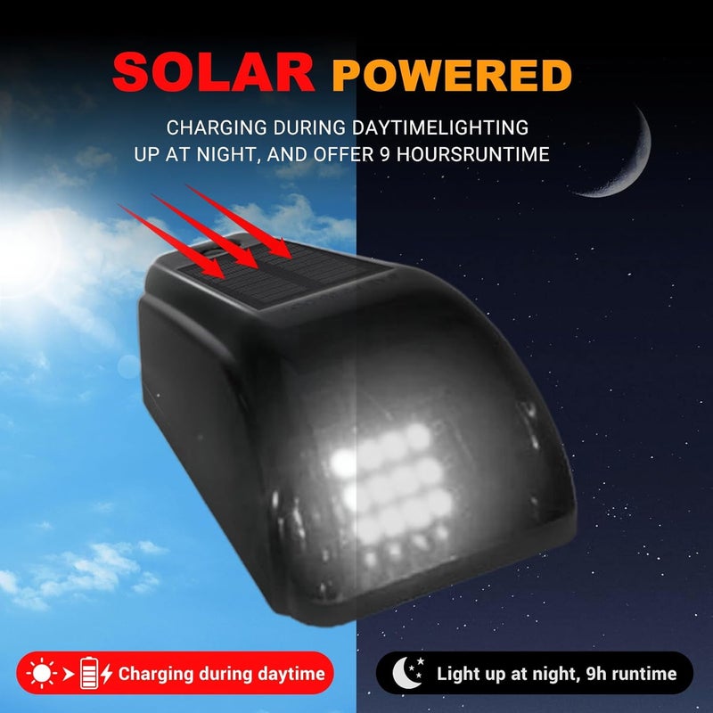 ALDST Solar Wireless No Drill Cab Lights for Truck Roof, IP67 Waterproof 5PCS, Solar-Powered Truck Cab Lights with Auto Sensor Luces para Techo de Carro (White) - Image 2